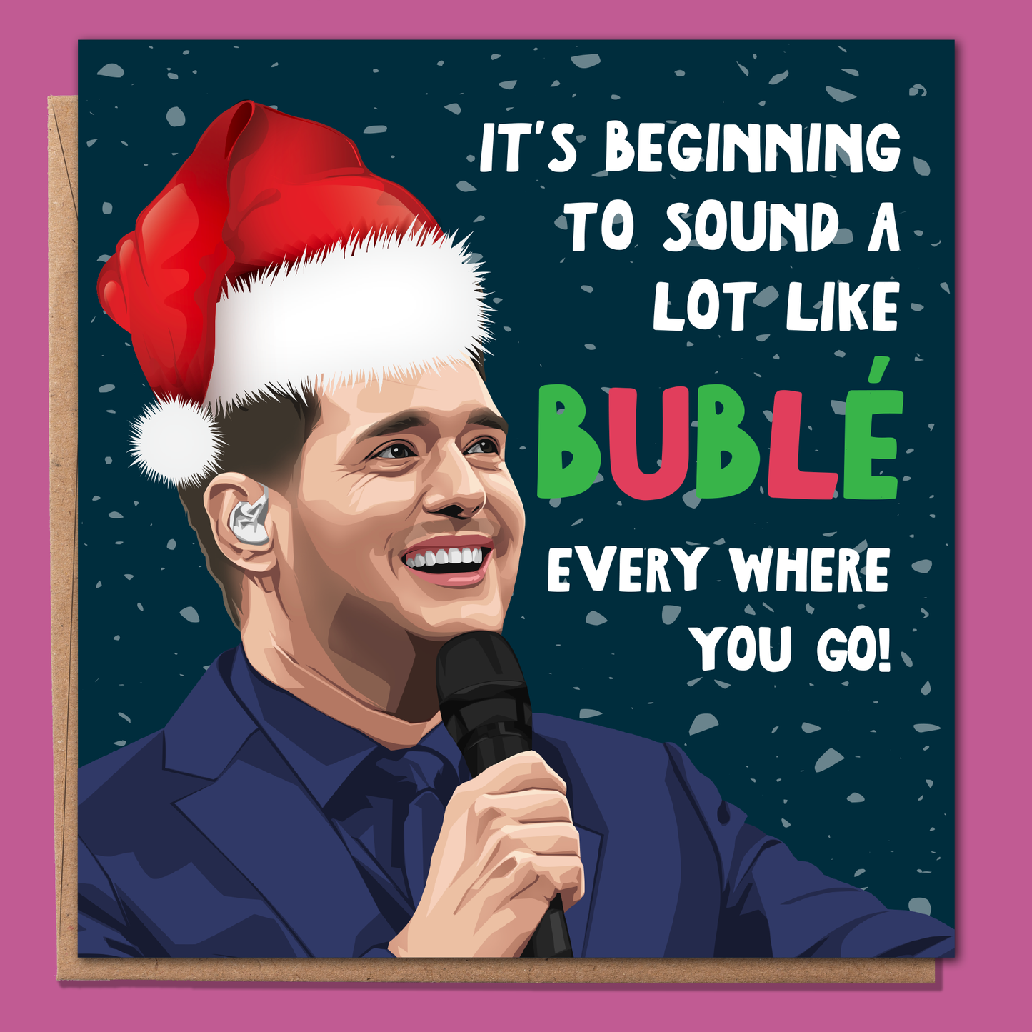 Funny Michael Buble Christmas Card – Cheeky and Humorous Holiday Greeting for Friends, Him, or Her – Perfect Festive Card for Laughs and Holiday Fun