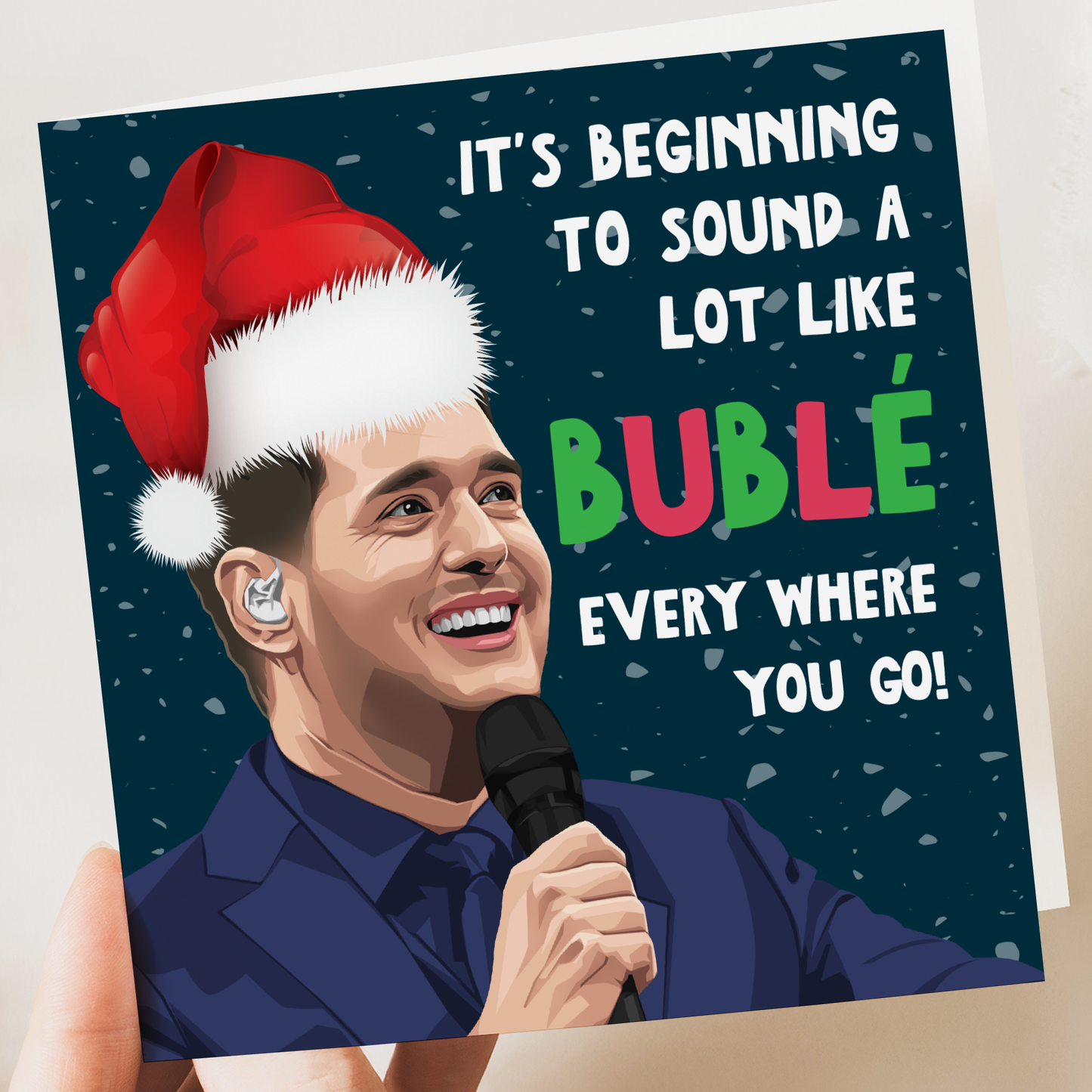 Funny Michael Buble Christmas Card – Cheeky and Humorous Holiday Greeting for Friends, Him, or Her – Perfect Festive Card for Laughs and Holiday Fun