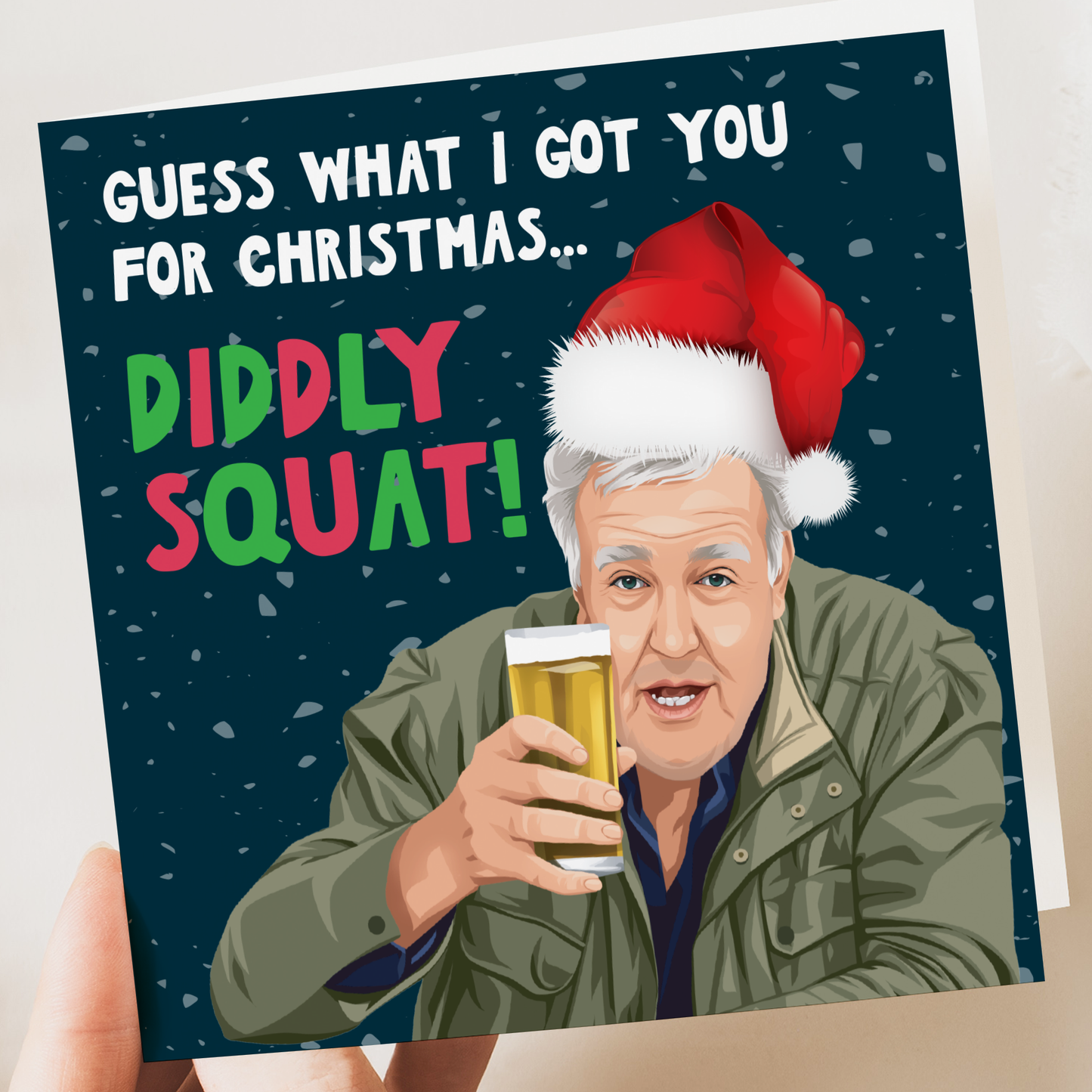 Funny Christmas Card Jeremy Clarkson – Diddly Squat Humorous Holiday Greeting for Friends, Him, or Her – Perfect Festive Card for Laughs and Holiday Fun