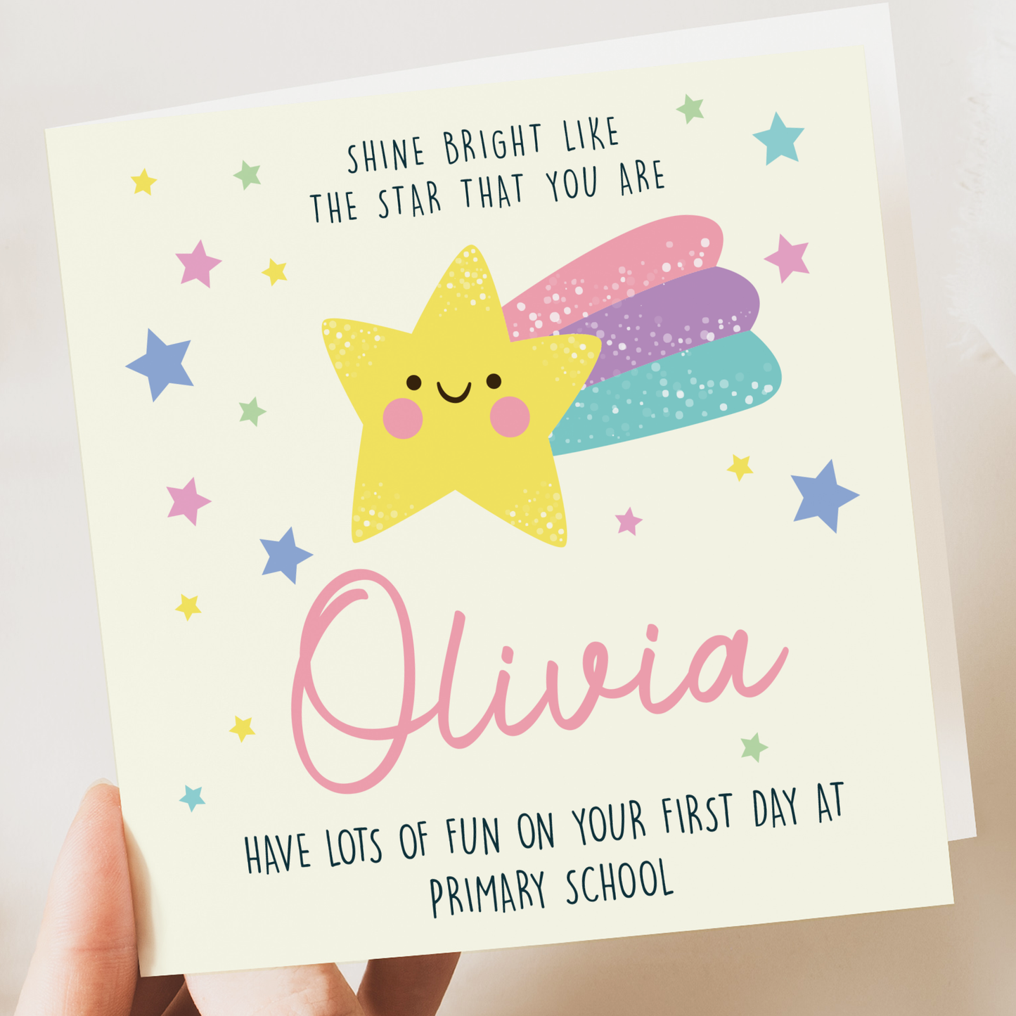 Back to School, First Day personalised card