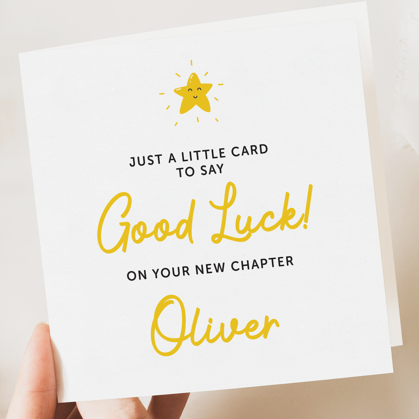 Good luck Back to School, First Day, New Job personalised card