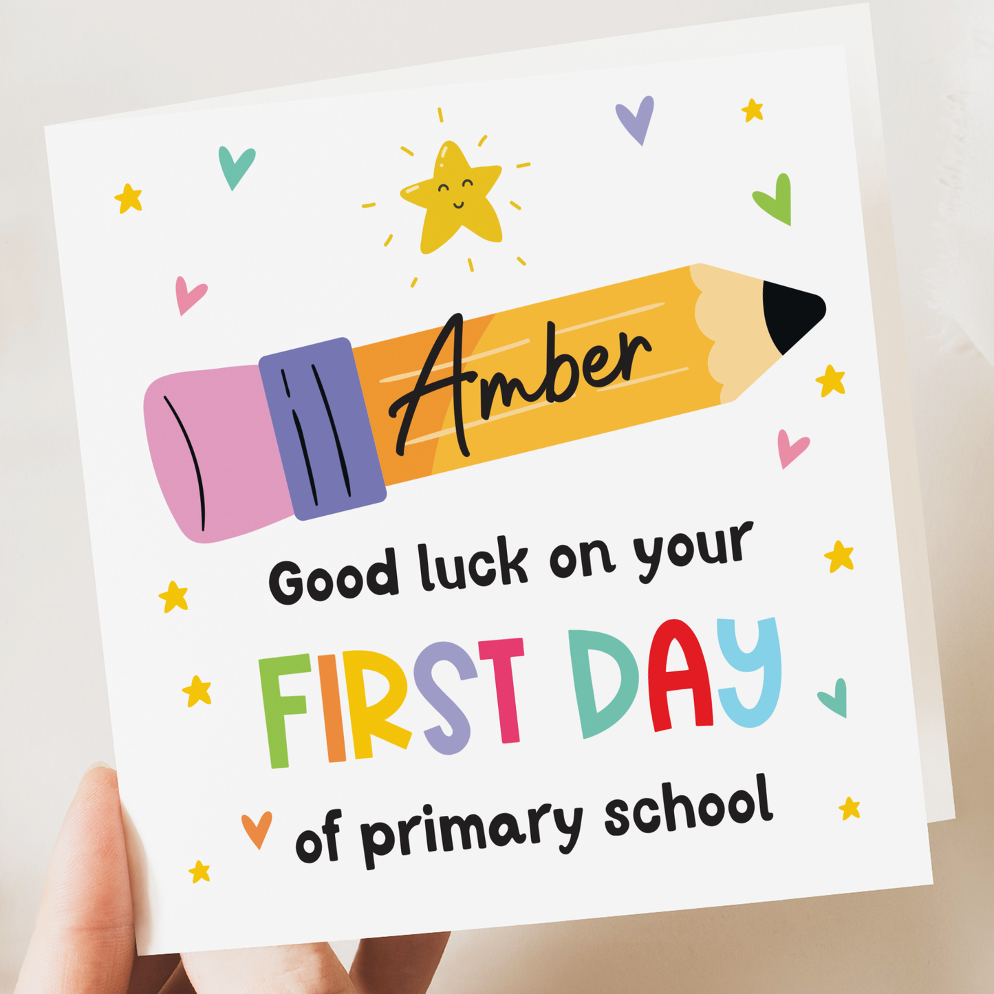 Back to School, First Day personalised card