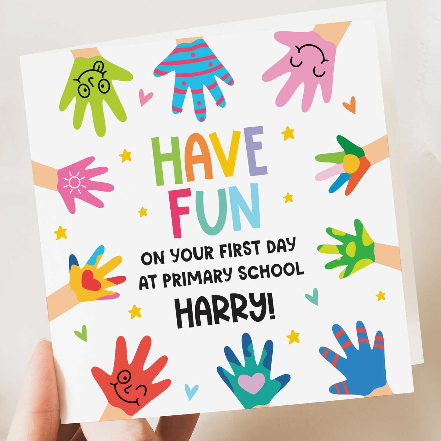 Back to School, First Day personalised card