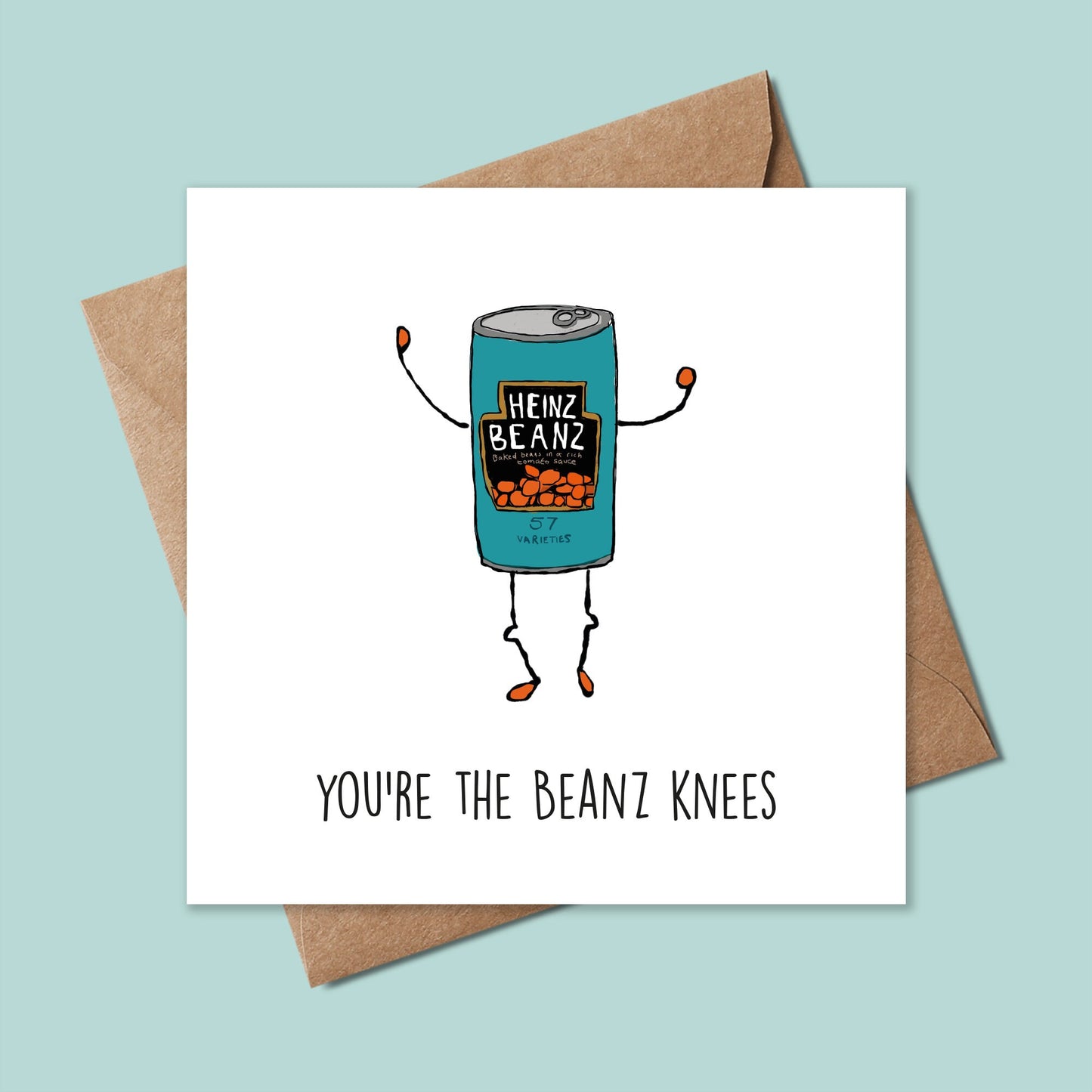 Birthday card, You're the Beanz Knees, Birthday card for him, Birthday card for her, Funny Birthday card