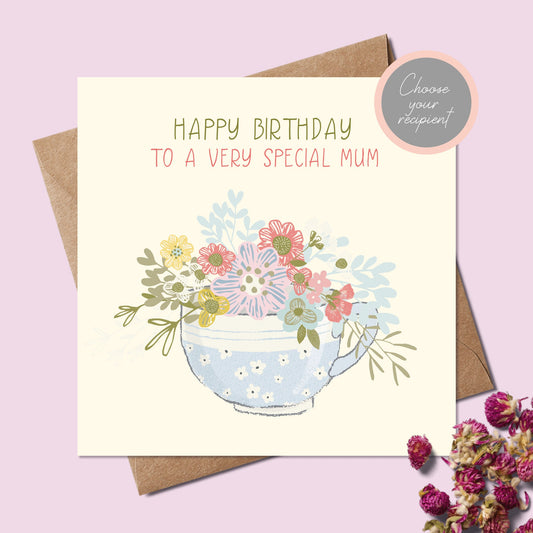 Personalised Birthday card for Mum - Personalised Birthday cards for Nan - Personalised Birthday cards for Sister - Birthday cards for her