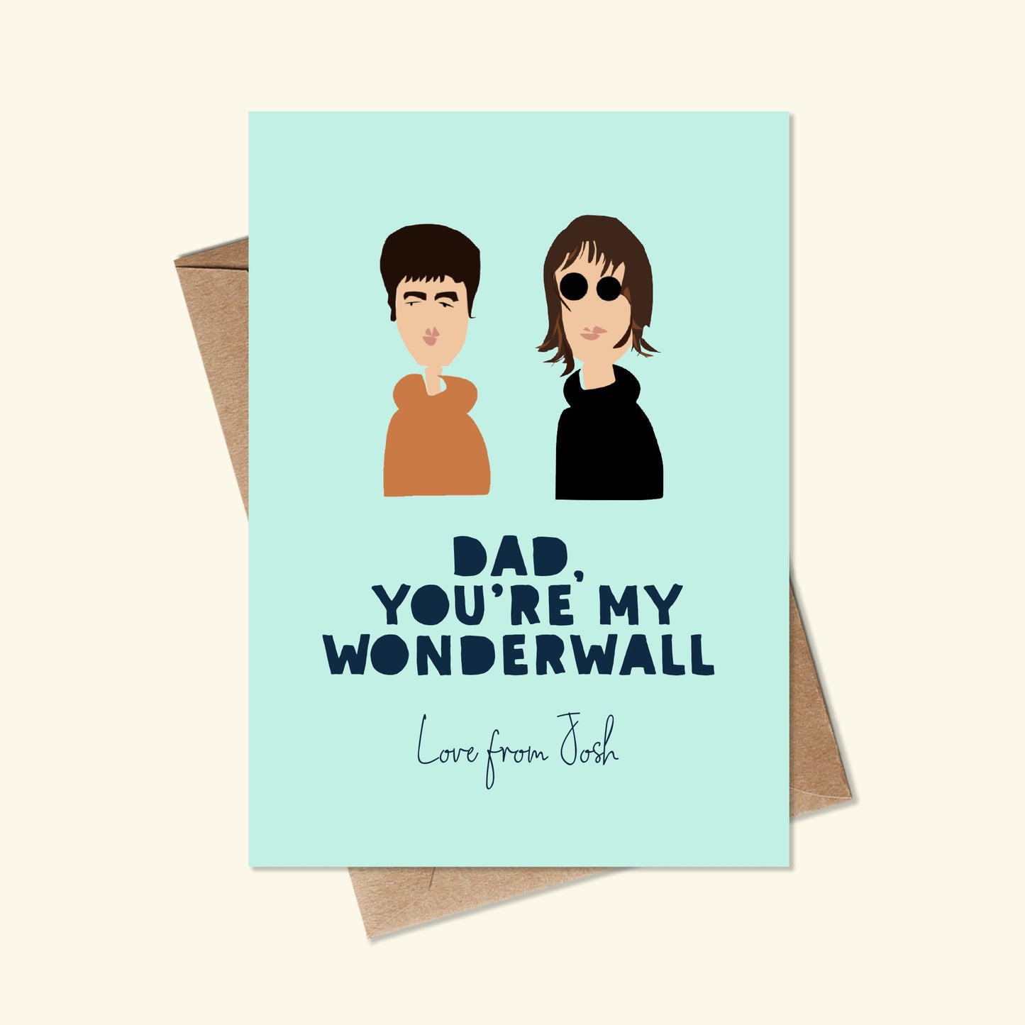 Fathers Day card - Oasis - Personalised birthday card - Dad Birthday Card - Noel Gallagher - Liam Gallagher Card