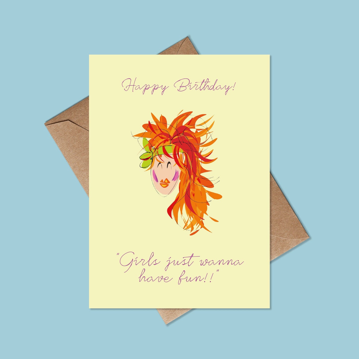 Cyndi Lauper Birthday card -  Funny Birthday card for her - Cindi Lauper Card - Birthday card For Sister, Mum, Birthday card For Friend