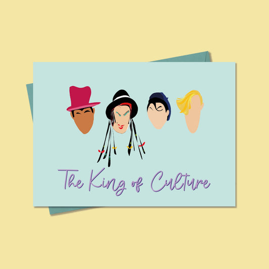 Funny Birthday card -  Culture Club Birthday card the king of culture, Boy George, Card For Him, Her, Sister, Mum, Brother, Friend