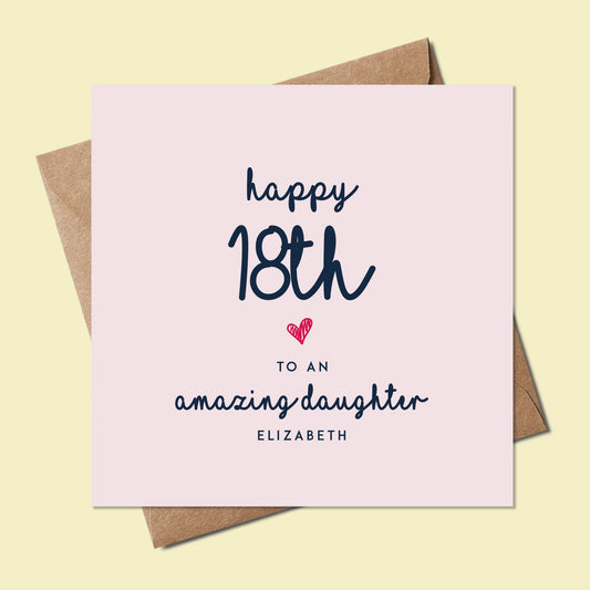 Daughter 18th Birthday Card for, Personalised Birthday Card for her, 18th-birthday-daughter-sgc-01