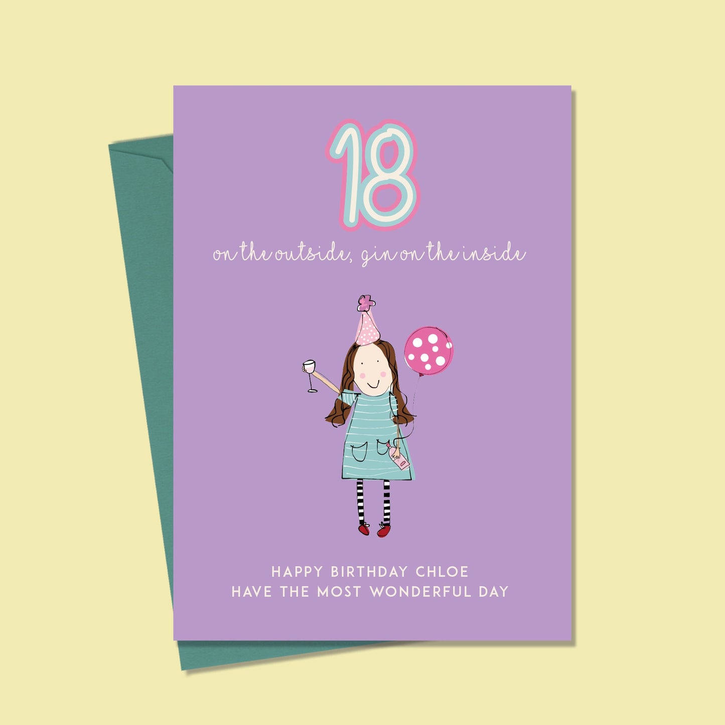 18th Birthday Card Girl,  18th Gin Birthday Card, 18th Birthday Card For her, Best Friend Birthday Card, Bestie Card