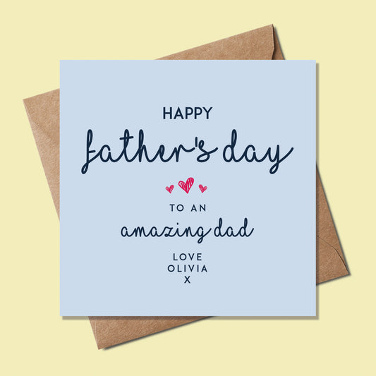 Fathers Day Card - Personalised Fathers Day card,  Stylish Fathers Day Card