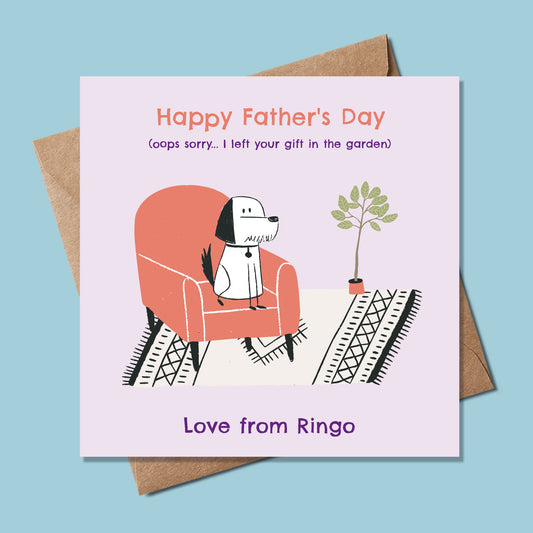 Father's day card from the dog,  Funny Fathers Day Card card from the dog, Fathers Day Card, Card for Him