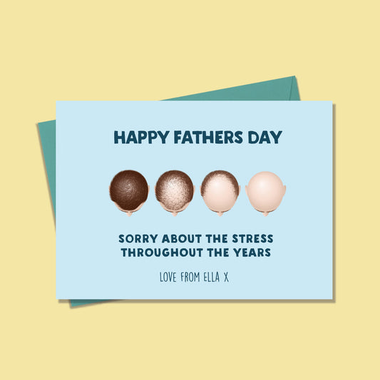 Funny Fathers Day card - Funny Personalised Fathers Day card - Fathers Day Card Bald Head