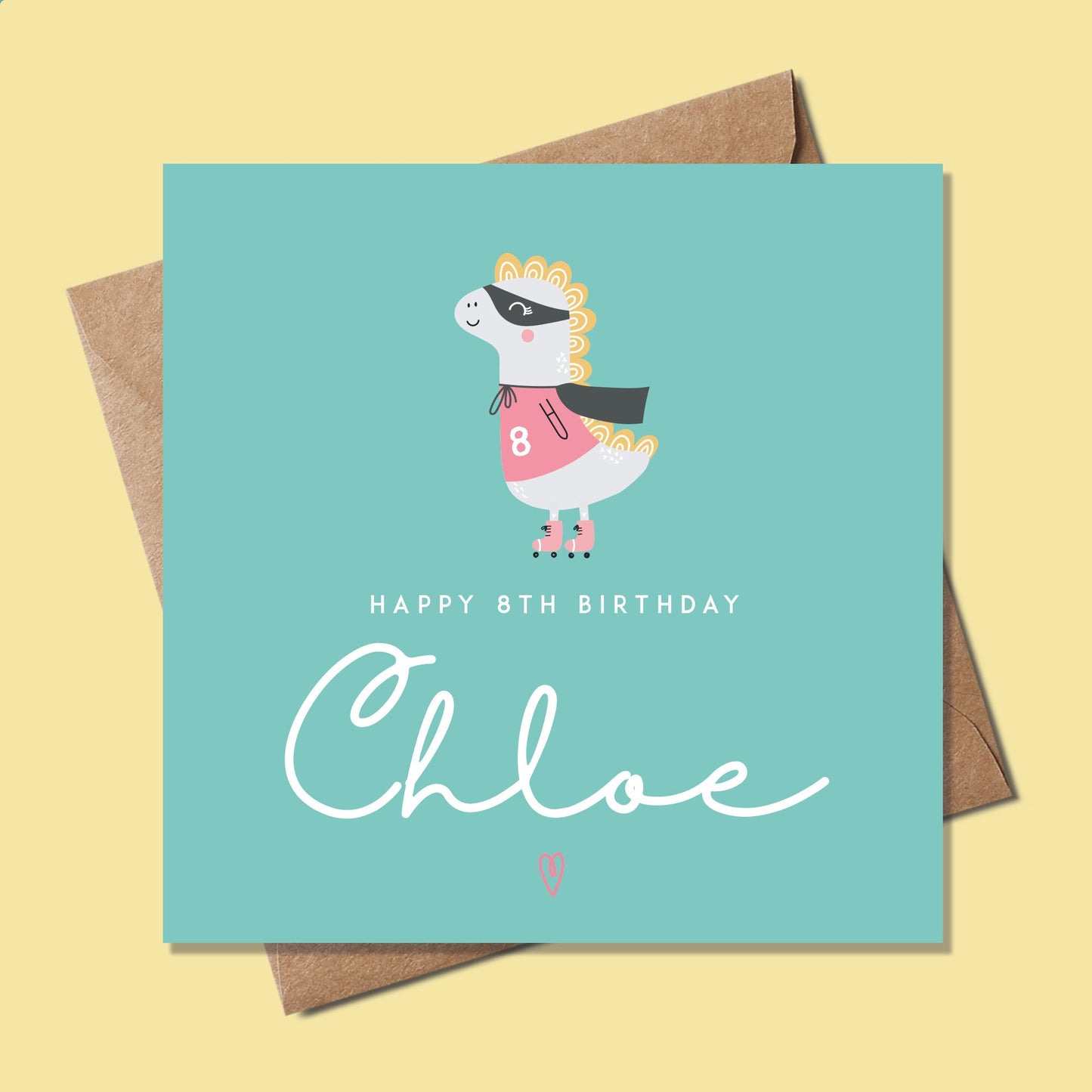 Girls Birthday Card, Birthday Card for her,  Personalised Birthday Card for Girl, 8th Birthday Card