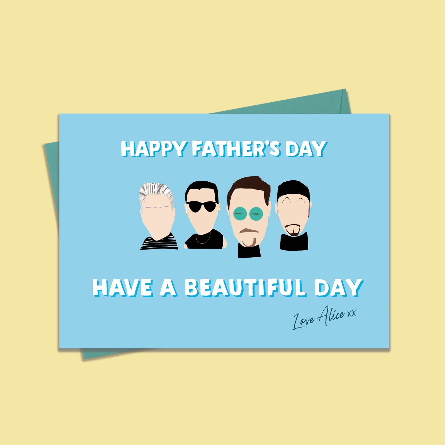 U2 Fathers day card,  U2 Personalised Fathers day card, U2 Father's Day card, Funny Fathers Day Card