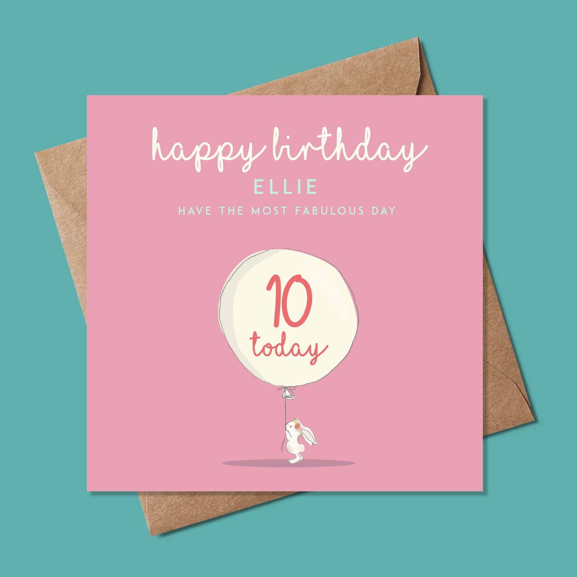 10th Birthday Card for girl, Birthday Card for her, Personalised Birthday Card for Girl, 10th Birthday Card