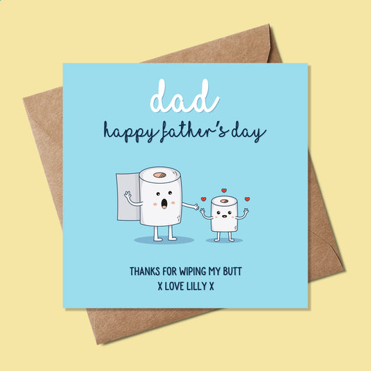 Funny Fathers Day Card - Butt Fathers Day card - Personalised fathers day card - Fathers Day Card - Funny Dad Card