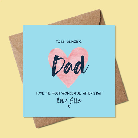 Fathers Day Card - Cute Fathers Day card - Traditional fathers day card - Fathers Day Card From Daughter - Giraffe Card