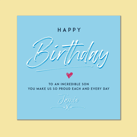 Birthday card for son, Birthday card to son, Simple Birthday for him, Classy Birthday for him, Personalised Birthday for him