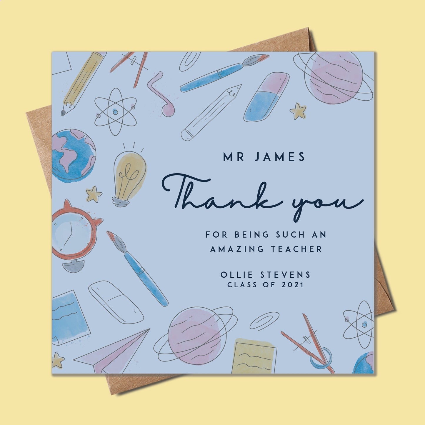 Teacher Card, Thank you Teacher Card, Personalised Teacher Card, Card to teacher, End of Term Teacher Card, Teaching assistant