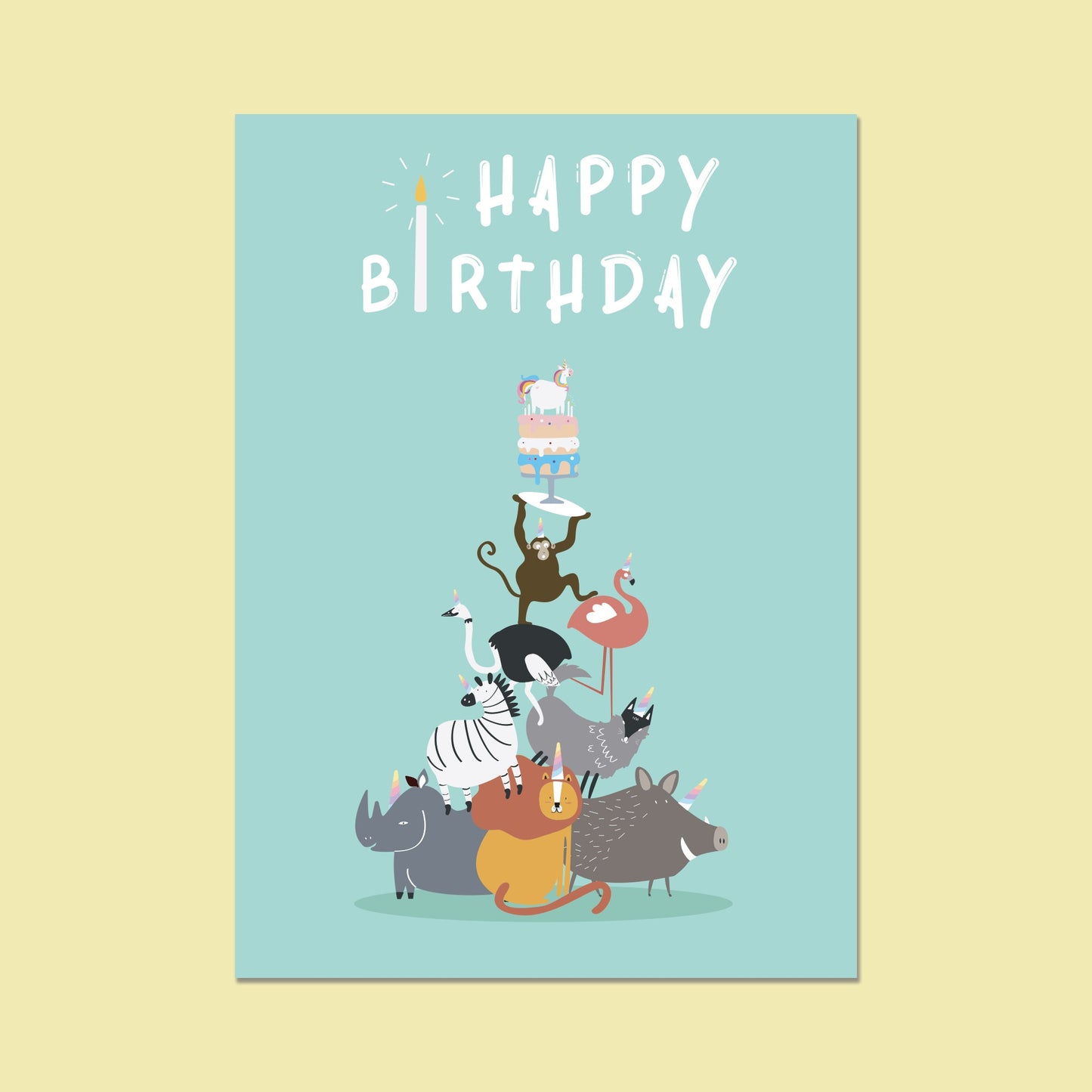 Cute Birthday Card, Animal Birthday card, Birthday Card for girl, Birthday card for her, Birthday Card for boy, Birthday Card for him