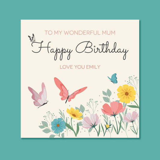 Birthday card for mum,  Birthday Card for her, Birthday card for sister, Personalised birthday Card, Birthday card keepsake, Jeweled card