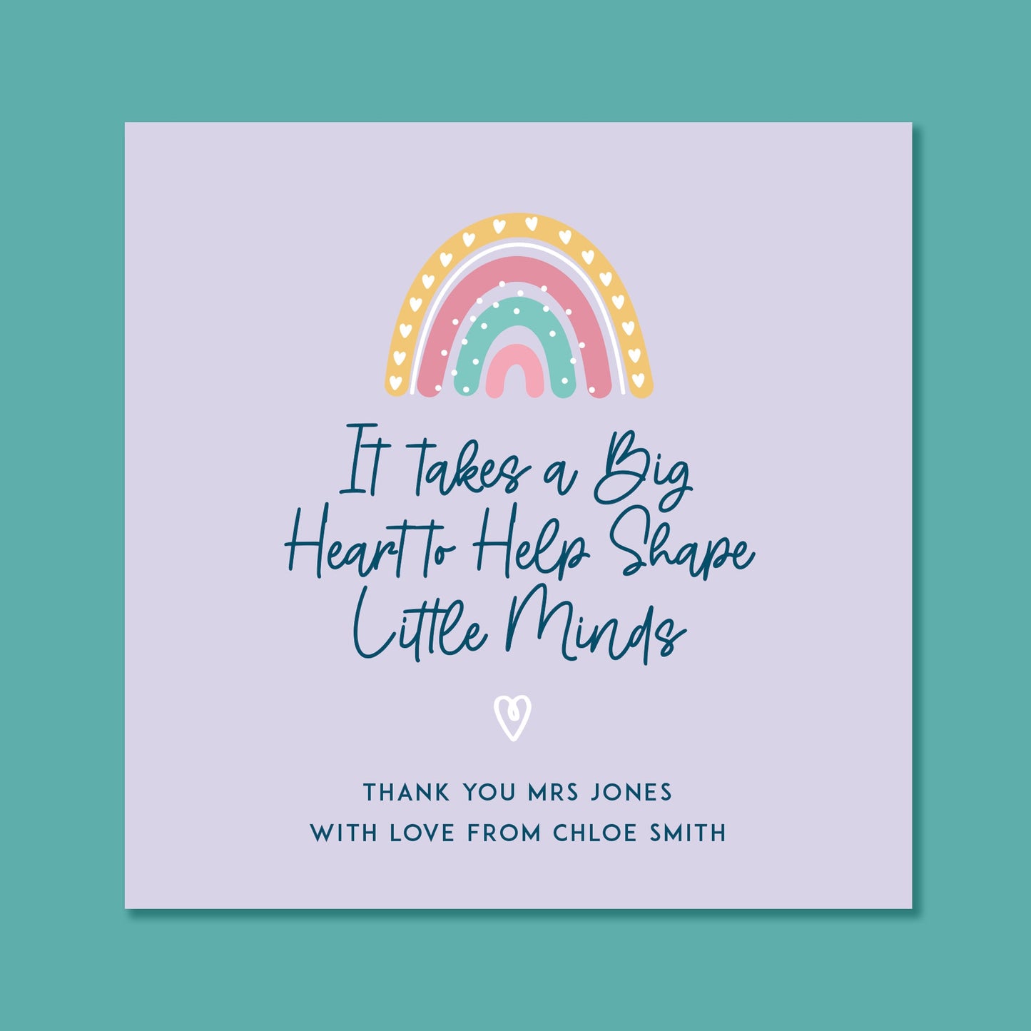 Teacher Card, Thank you Teacher Card, Personalised Teacher Card, End of Term Teacher Card, Teaching assistant, Nursery Teacher