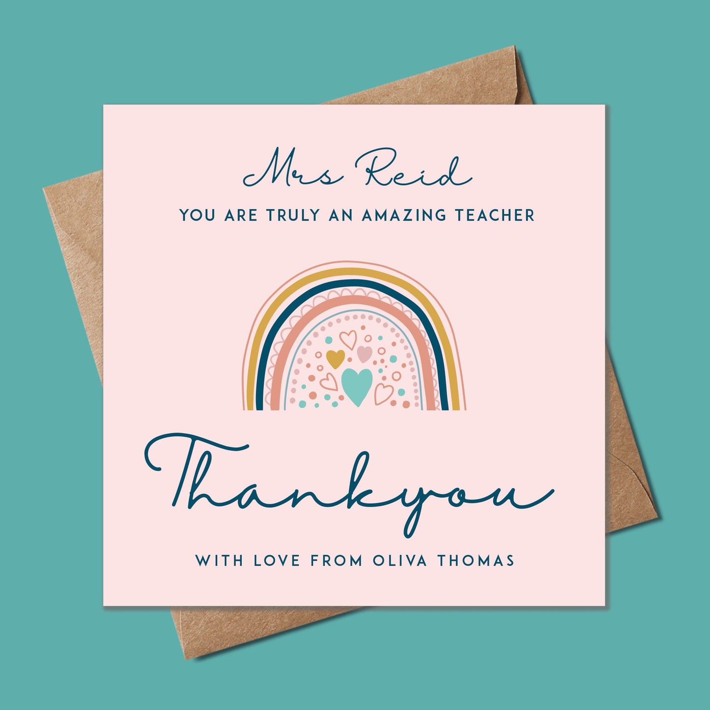 Teacher Card, Thank you Teacher Card, Personalised Teacher Card, Card to teacher, End of Term Teacher Card, Teaching assistant, card for him