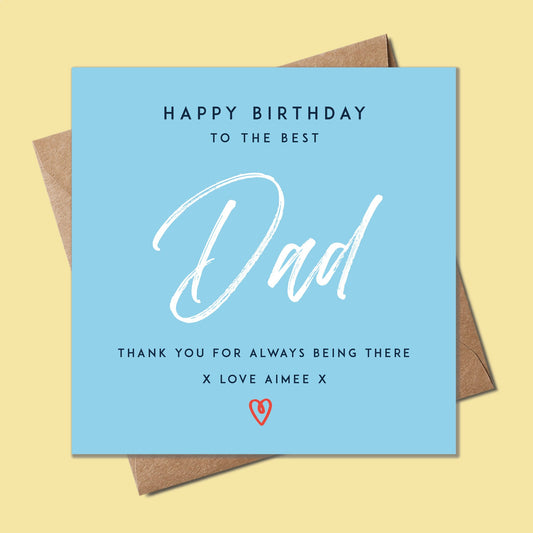 Dad Birthday Card, Personalised Birthday Card for Dad, Birthday card to Dad, Traditional Birthday card, Simplistic Birthday card