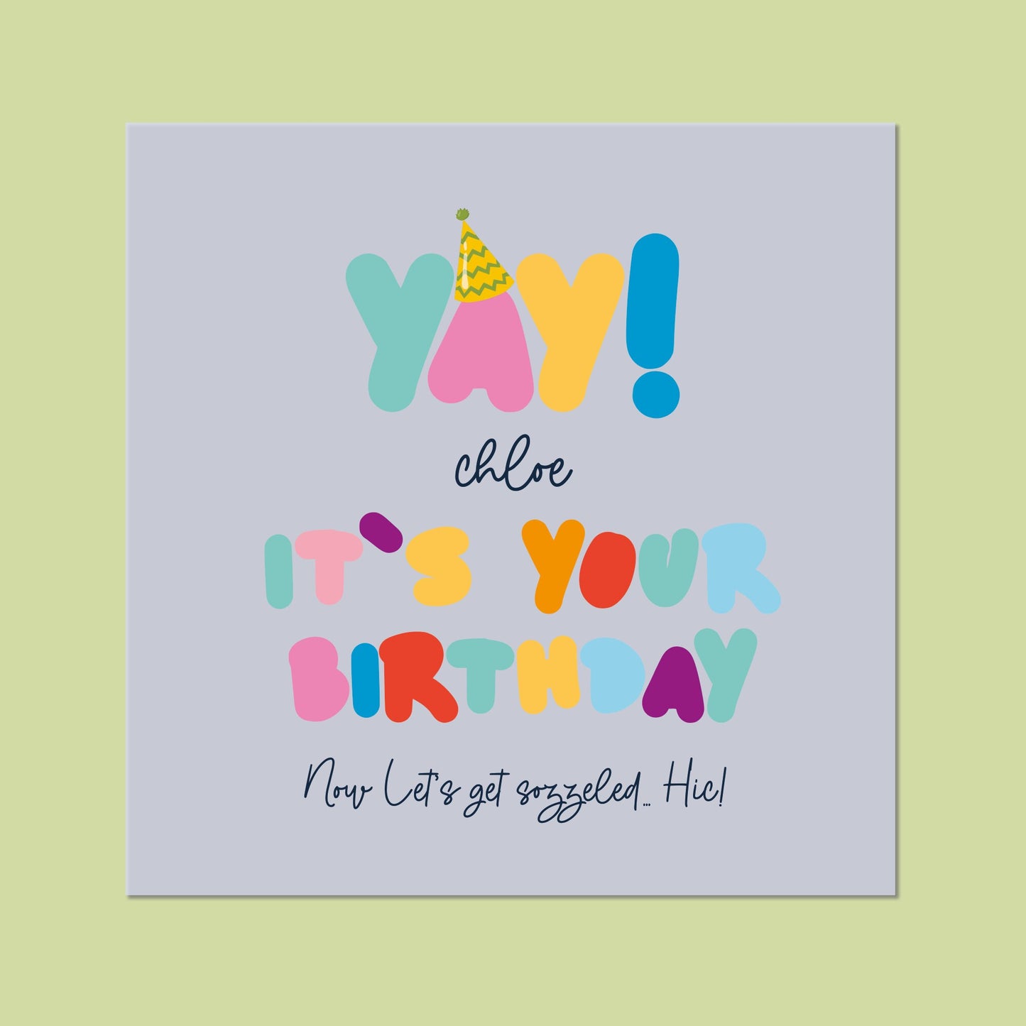 Funny Birthday Card for her,  Personalised Birthday Card for her, Party Birthday Card for friend, Get Sozzeled