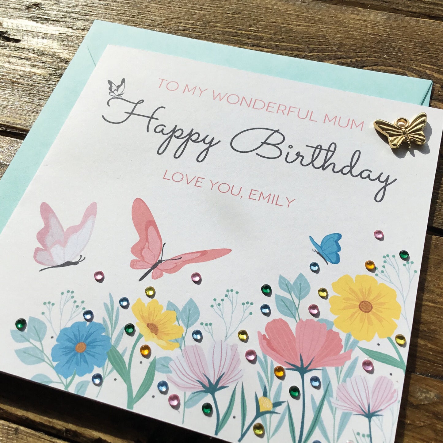 Birthday card for mum, Birthday Card for her, Birthday card for sister, Personalised birthday Card, Birthday card keepsake, Jeweled card