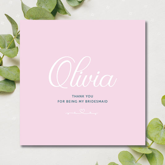 Bridesmaid Card, Thank you Bridesmaid Card, Personalised Bridesmaid Card, Will you be my Bridesmaid Card, Elegant Bridesmaid Card