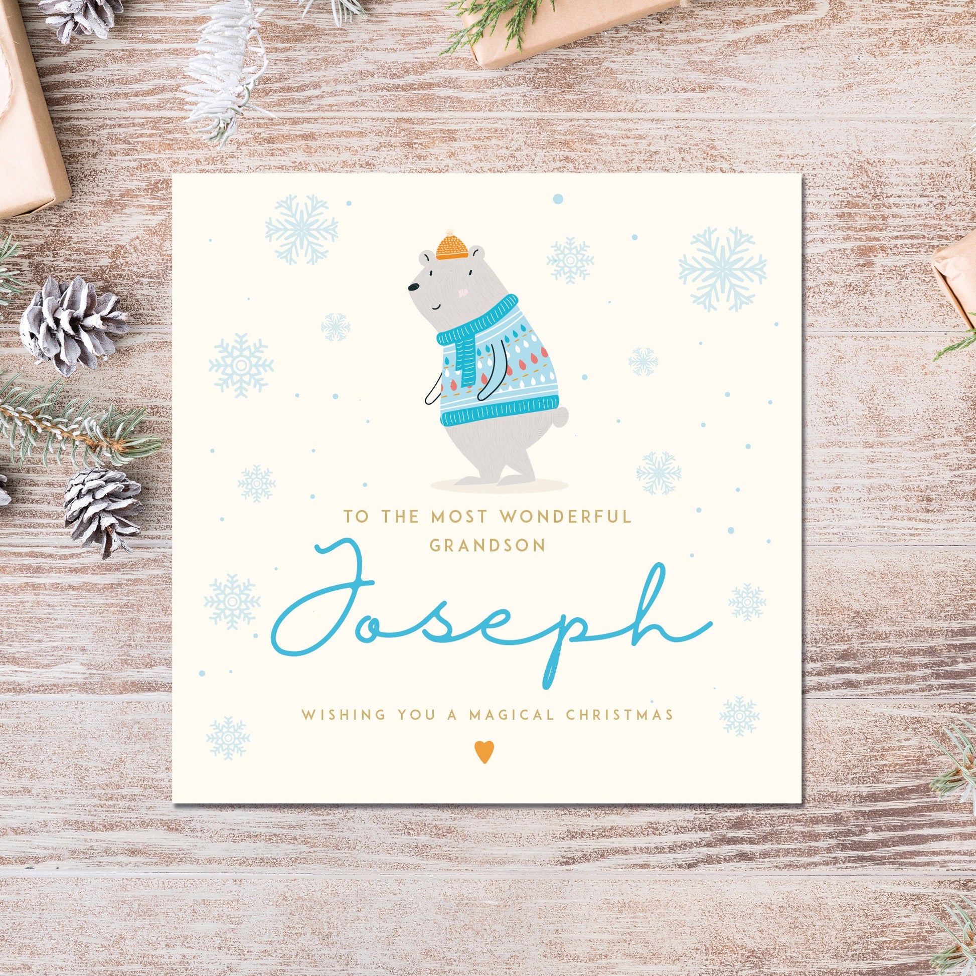 Christmas Card for boy, Personalised Christmas Card for Grandson, Son Christmas card, Nephew Christmas card, Grandson Christmas card