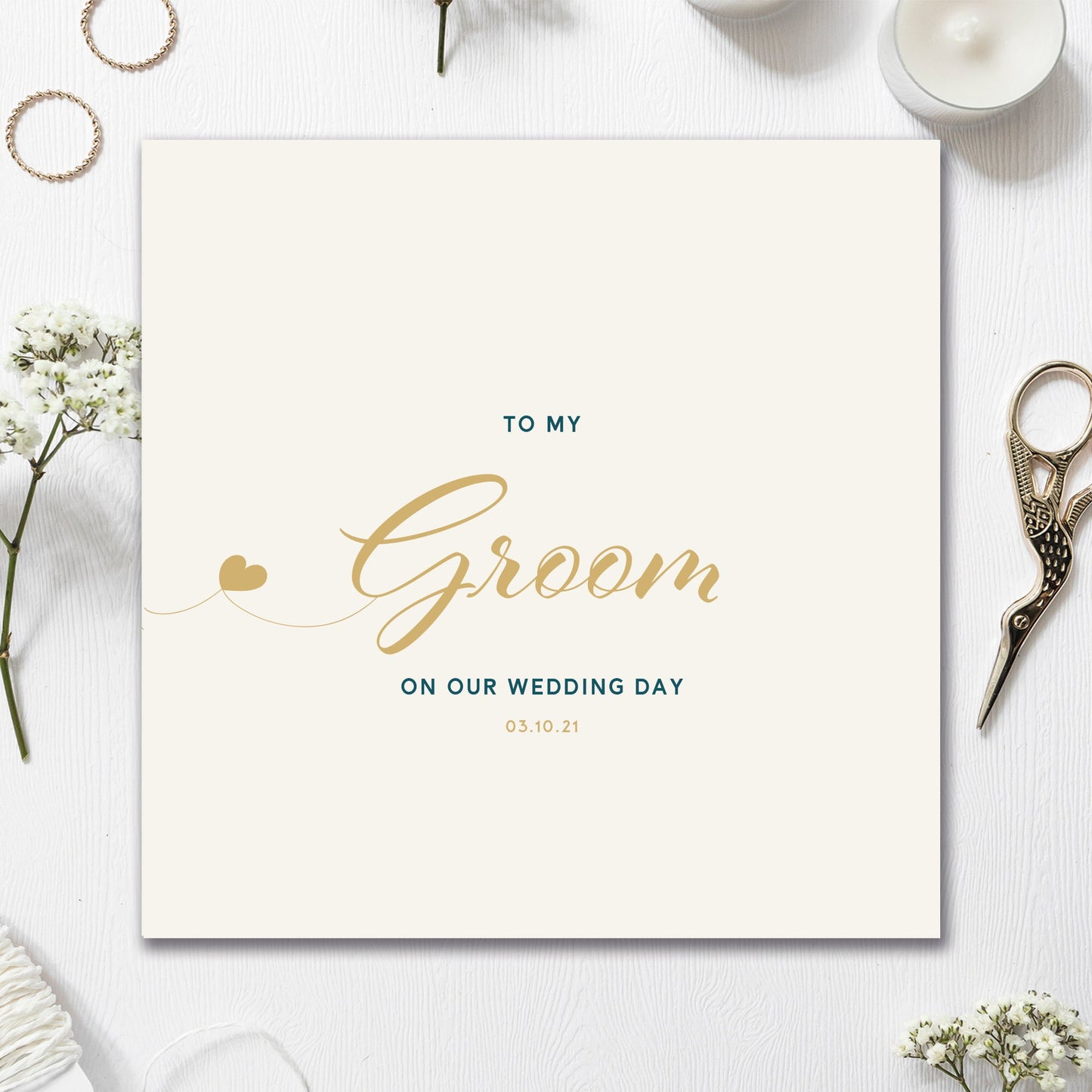 Wedding Card, Wedding Card to groom, Newlywed card, Simplistic wedding card, Card to groom from bride