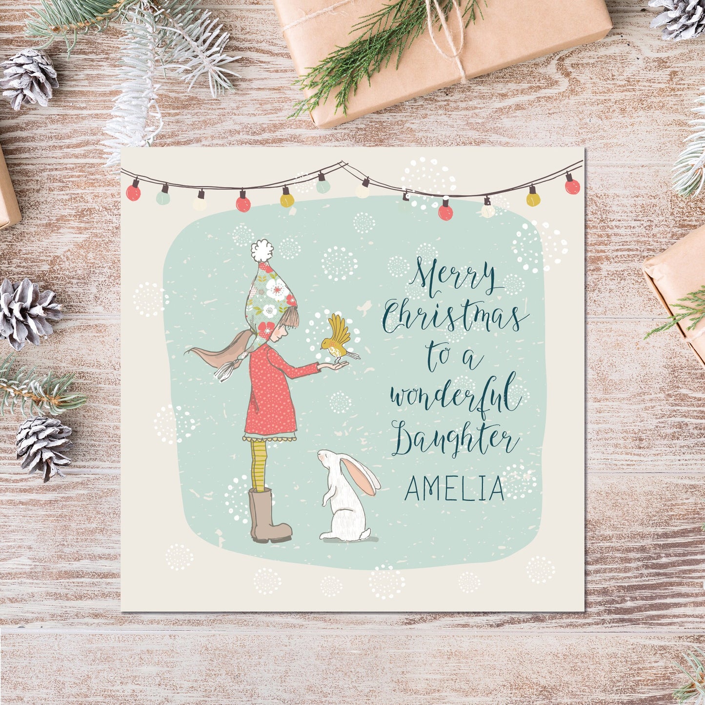 Christmas Card Girl | Personalised Christmas Card for Daughter | Sister Christmas card | Niece Christmas card | Granddaughter Christmas card