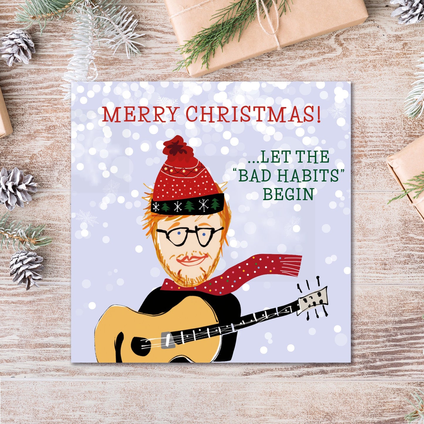 Funny Christmas Card, Ed Sheeran Christmas Card, Funny Christmas Card for her, Funny Christmas card for him