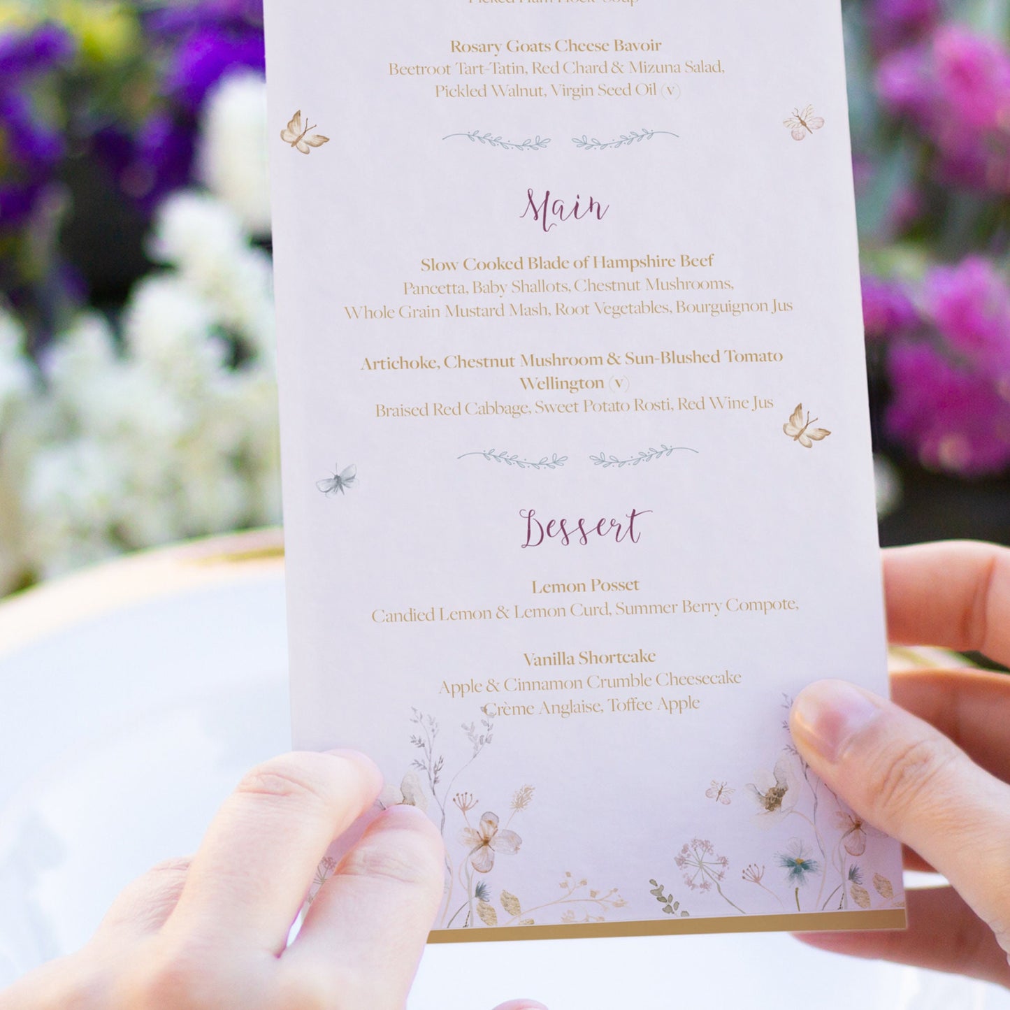 Botanical autumn wedding menu, Wedding wedding menu, Autumn Floral wedding menu, Rustic wedding menu