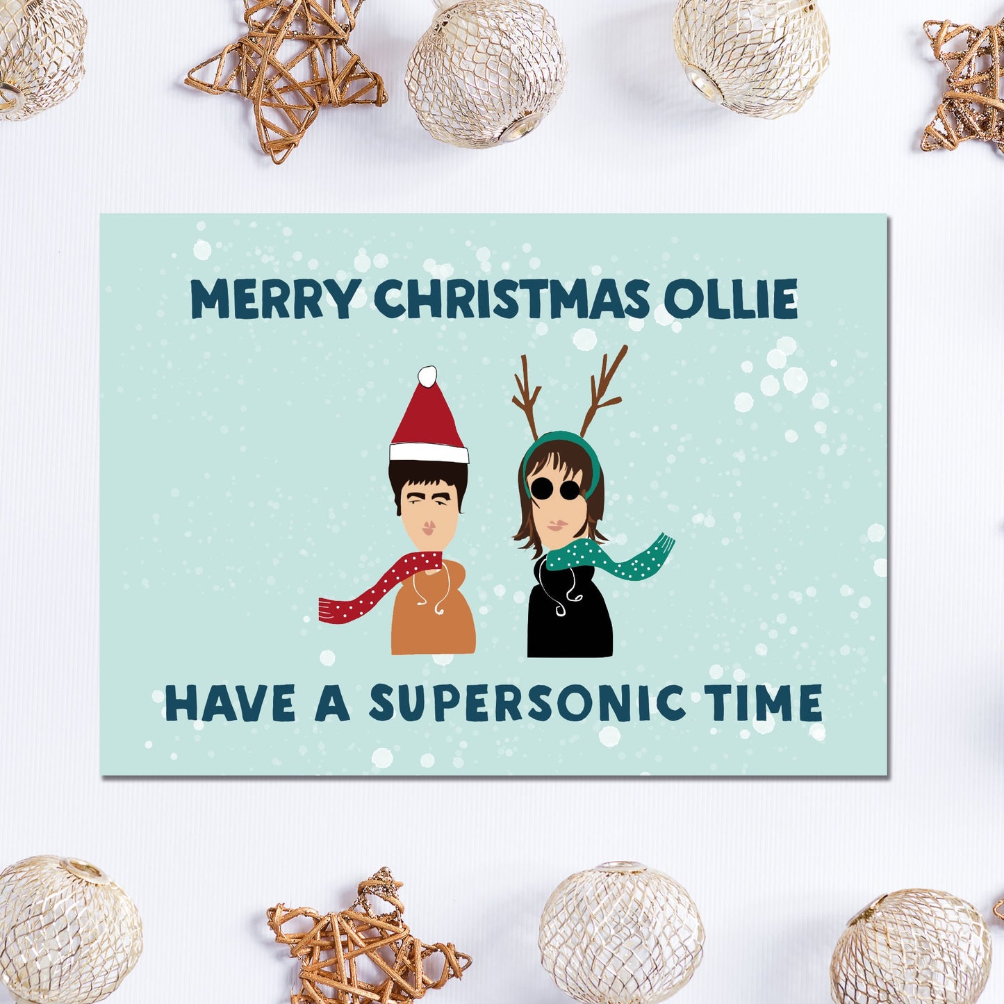 Funny Christmas card, Personalised Oasis Christmas card -  Oasis Christmas card - Liam Gallagher Christmas card, Noel Gallagher card