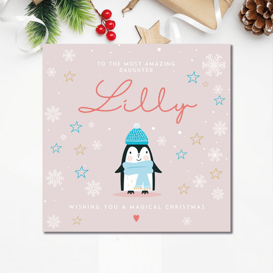 Girls Christmas Card, Personalised Christmas Card for Daughter, Daughter Christmas card, Niece Christmas card, Granddaughter Christmas card