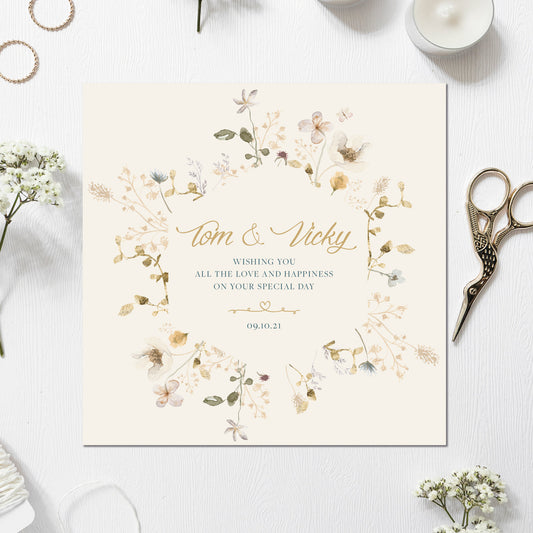 Wedding Card | Personalised Wedding Card | Newlywed card | Floral wedding card | Bride and Groom wedding card | Autumn Wedding card