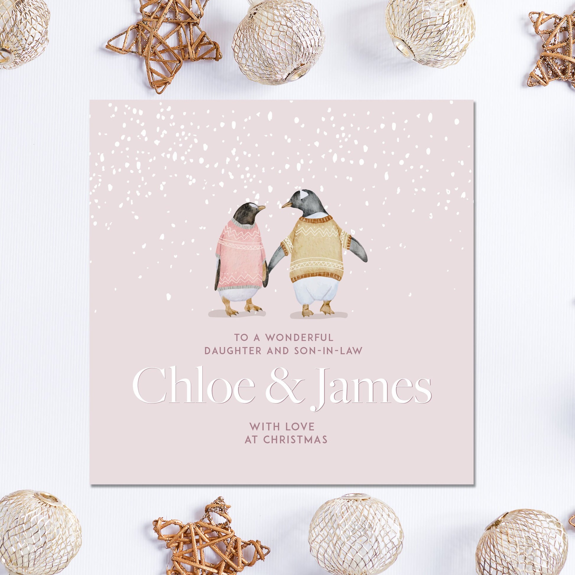 Christmas Card for a Couple, Personalised Christmas Card, Son and Daughter-in-law card, Daughter and Son-in-law card, Christmas gift