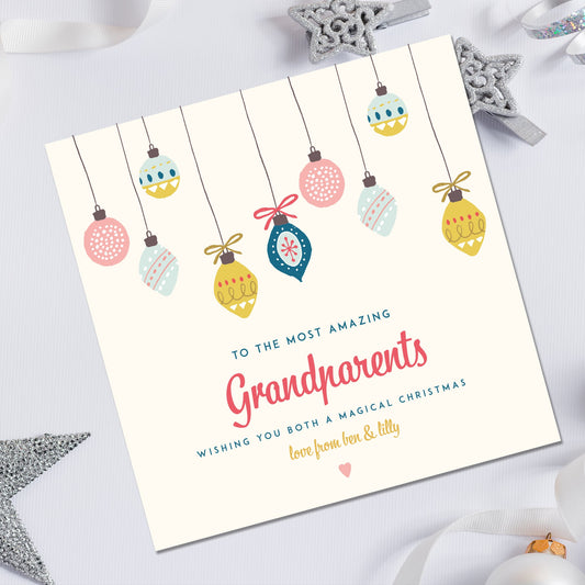 Parents Christmas Card, Grandparents Christmas card, Personalised Christmas Card for grandparents, Christmas Card for Parents,