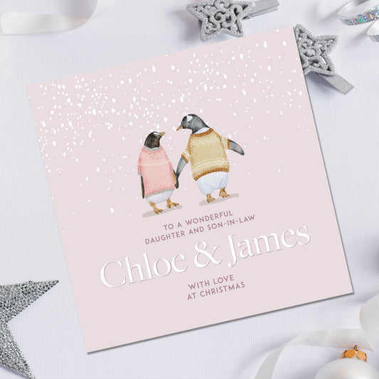 Christmas Card for a Couple, Personalised Christmas Card, Son and Daughter-in-law card, Daughter and Son-in-law card, Christmas gift