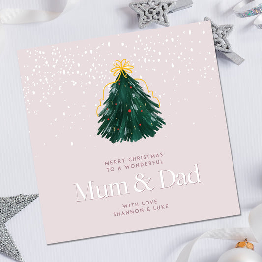 Christmas Card for Mum and Dad | Personalised Christmas Card | Mum & Dad Christmas card | Modern Christmas card | Simplistic Christmas card