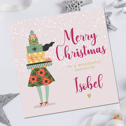 Girls Christmas Card, Personalised Christmas Card for Daughter, Daughter Christmas card, Niece Christmas card, Granddaughter Christmas card