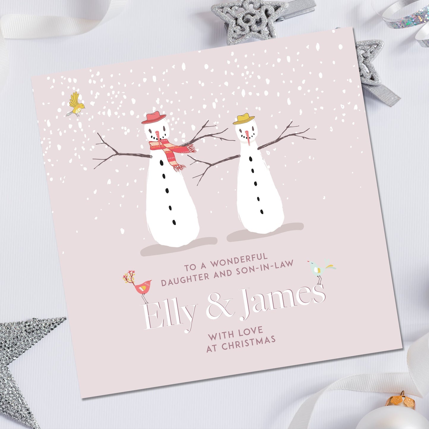 Christmas Card for a Couple, Personalised Christmas Card, Son and Daughter-in-law card, Daughter and Son-in-law card, Christmas couple