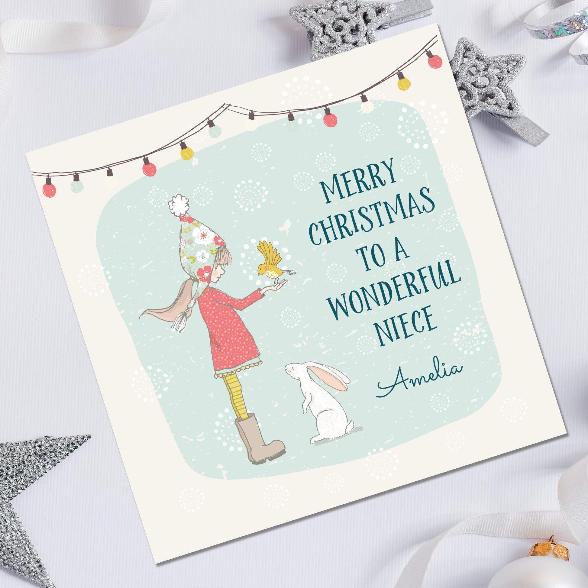 Christmas Card Girl | Personalised Christmas Card for Daughter | Sister Christmas card | Niece Christmas card | Granddaughter Christmas card