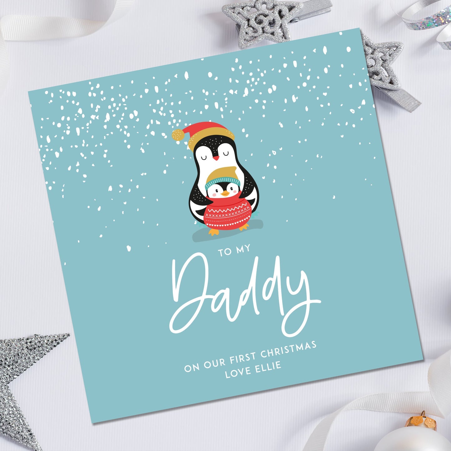 Baby First Christmas Card To Daddy | Happy 1st Christmas As My Daddy | 1st Christmas Card For Daddy | Dad Christmas Card From Baby |