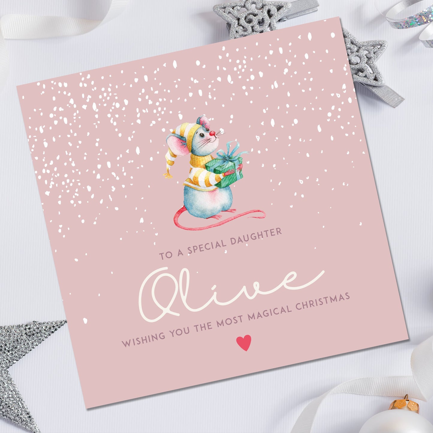 Girls Christmas Card, Personalised Christmas Card for Daughter, Daughter Christmas card, Niece Christmas card, Granddaughter Christmas card