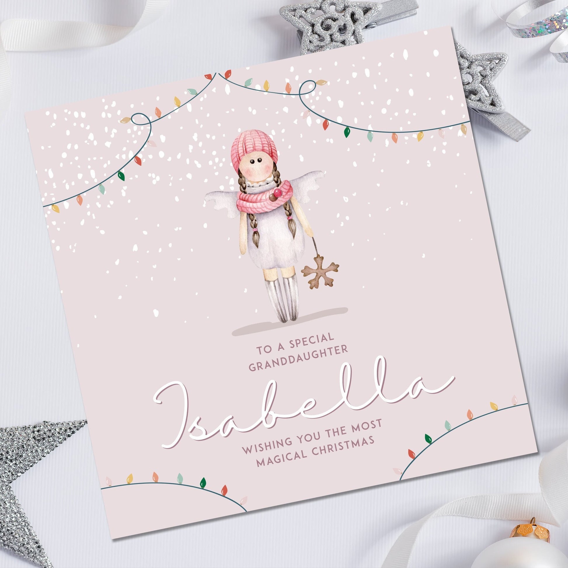 Girls Christmas Card, Personalised Christmas Card for Daughter, Daughter Christmas card, Niece Christmas card, Granddaughter Christmas card